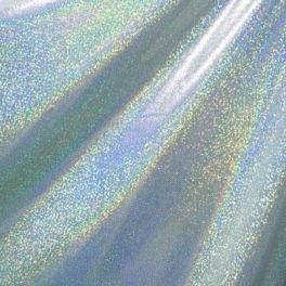 Silver Kaleidoscope Holographic Stretch Fabric